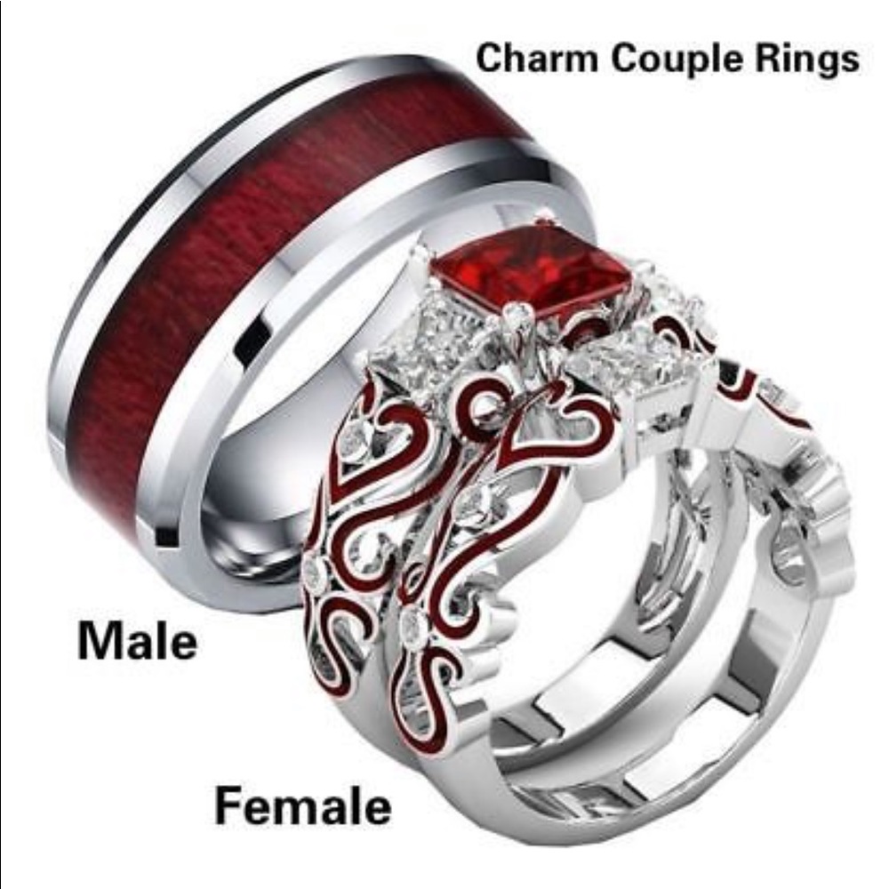 NWT Beautiful couples rings stainless steel